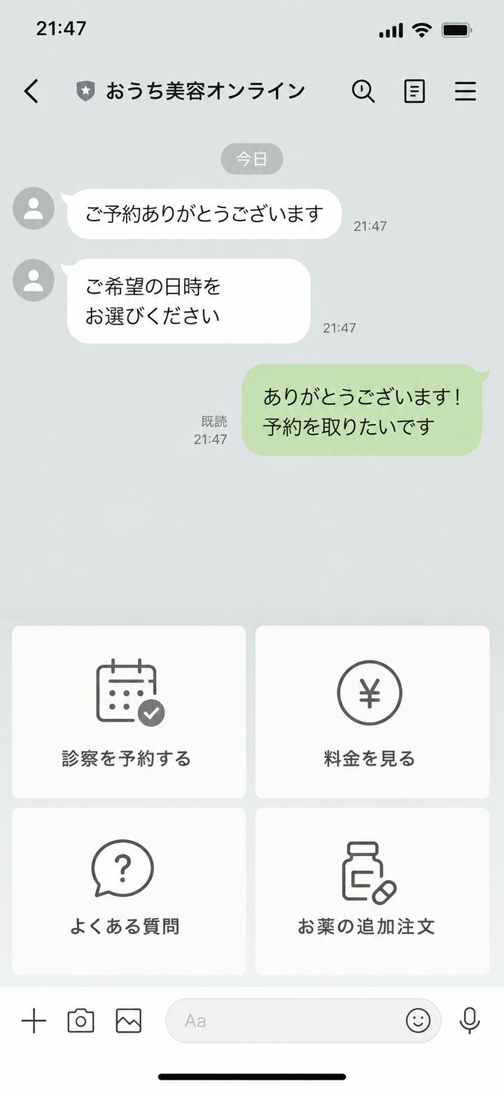 LINEでの予約画面のイメージ